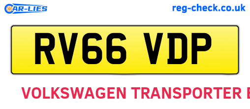 RV66VDP are the vehicle registration plates.