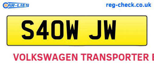 S40WJW are the vehicle registration plates.