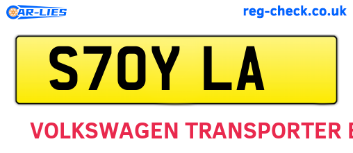 S70YLA are the vehicle registration plates.