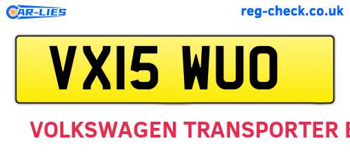 VX15WUO are the vehicle registration plates.