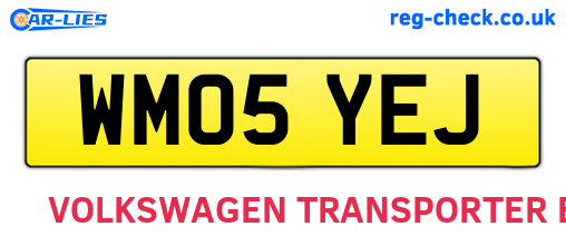WM05YEJ are the vehicle registration plates.