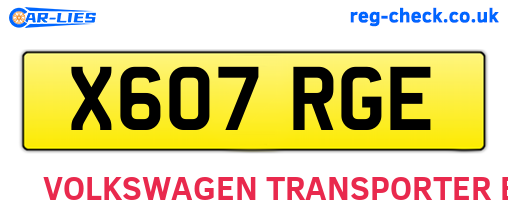 X607RGE are the vehicle registration plates.
