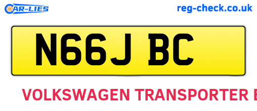 N66JBC are the vehicle registration plates.