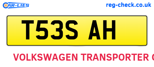 T53SAH are the vehicle registration plates.