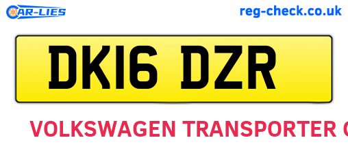 DK16DZR are the vehicle registration plates.
