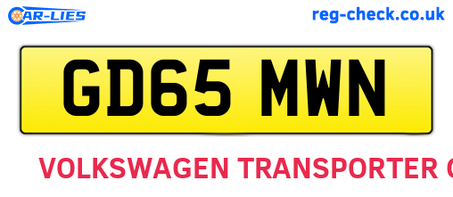 GD65MWN are the vehicle registration plates.