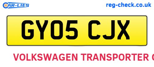 GY05CJX are the vehicle registration plates.