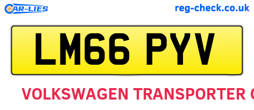LM66PYV are the vehicle registration plates.