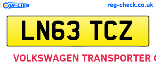 LN63TCZ are the vehicle registration plates.