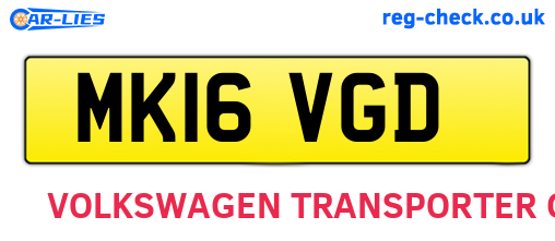 MK16VGD are the vehicle registration plates.