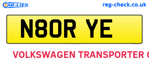 N80RYE are the vehicle registration plates.