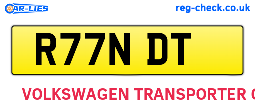 R77NDT are the vehicle registration plates.