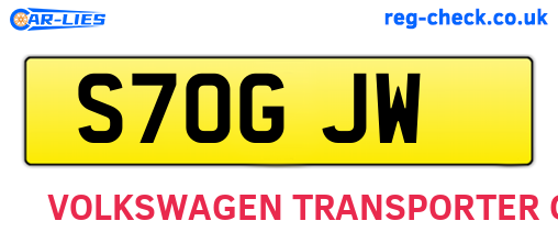 S70GJW are the vehicle registration plates.