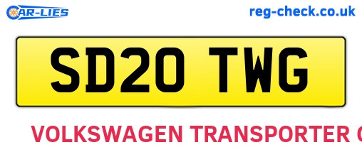 SD20TWG are the vehicle registration plates.