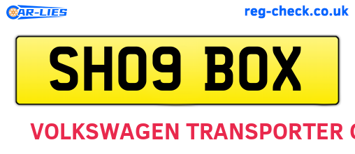 SH09BOX are the vehicle registration plates.