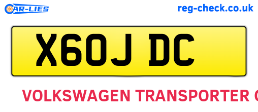X60JDC are the vehicle registration plates.