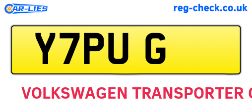 Y7PUG are the vehicle registration plates.