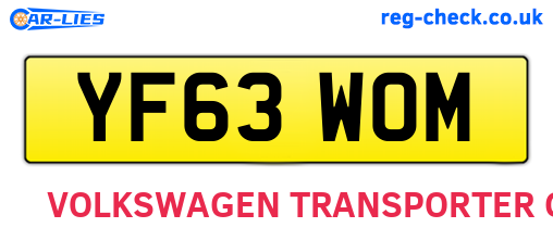 YF63WOM are the vehicle registration plates.