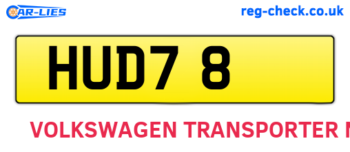 HUD78 are the vehicle registration plates.