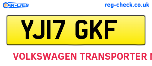 YJ17GKF are the vehicle registration plates.