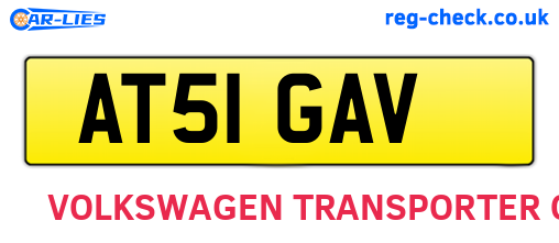 AT51GAV are the vehicle registration plates.