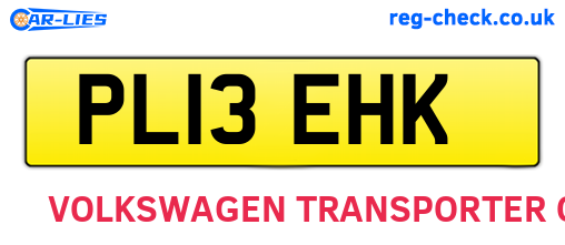 PL13EHK are the vehicle registration plates.