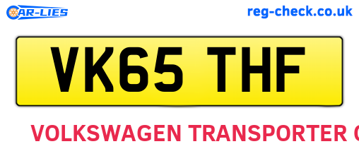 VK65THF are the vehicle registration plates.