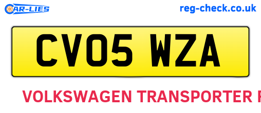 CV05WZA are the vehicle registration plates.