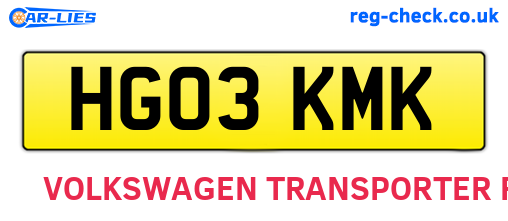 HG03KMK are the vehicle registration plates.