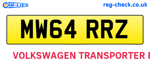 MW64RRZ are the vehicle registration plates.