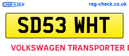 SD53WHT are the vehicle registration plates.