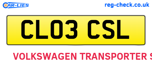 CL03CSL are the vehicle registration plates.