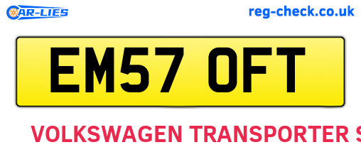 EM57OFT are the vehicle registration plates.