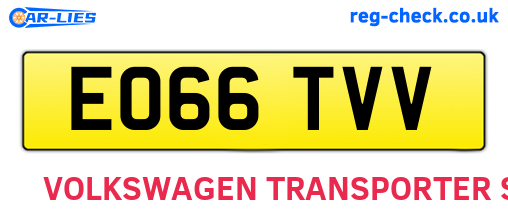 EO66TVV are the vehicle registration plates.