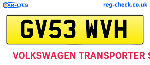 GV53WVH are the vehicle registration plates.