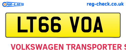 LT66VOA are the vehicle registration plates.
