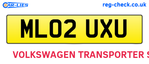 ML02UXU are the vehicle registration plates.
