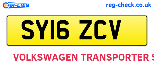 SY16ZCV are the vehicle registration plates.