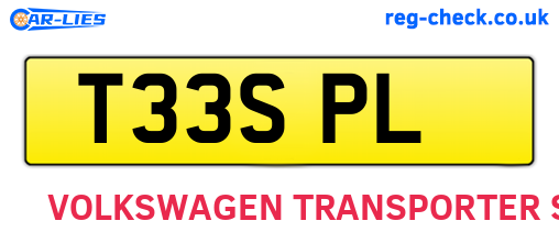 T33SPL are the vehicle registration plates.
