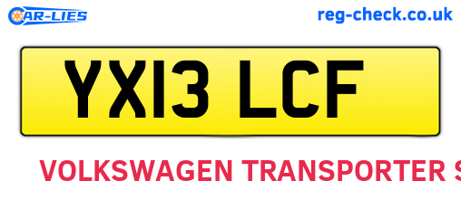 YX13LCF are the vehicle registration plates.