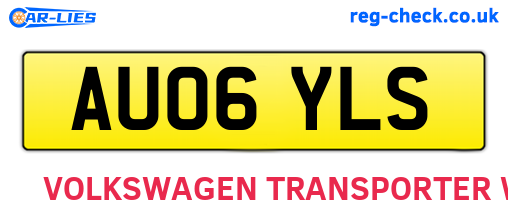 AU06YLS are the vehicle registration plates.