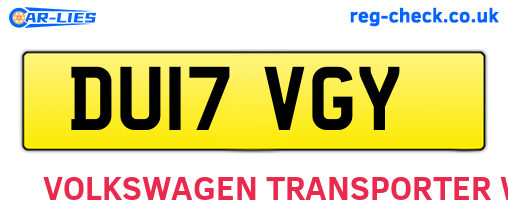 DU17VGY are the vehicle registration plates.