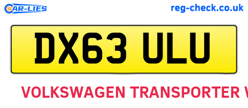 DX63ULU are the vehicle registration plates.