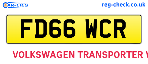 FD66WCR are the vehicle registration plates.