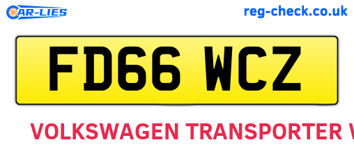 FD66WCZ are the vehicle registration plates.