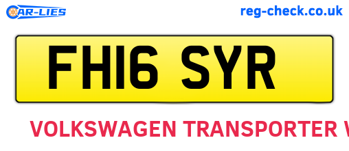 FH16SYR are the vehicle registration plates.