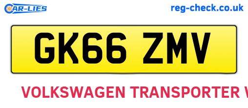 GK66ZMV are the vehicle registration plates.