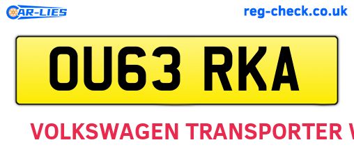 OU63RKA are the vehicle registration plates.