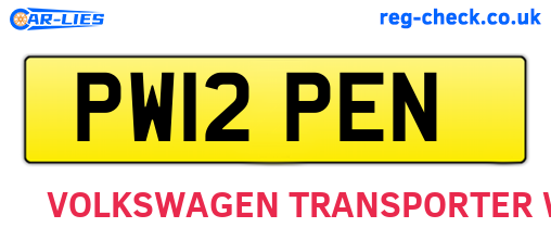 PW12PEN are the vehicle registration plates.