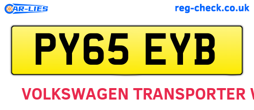 PY65EYB are the vehicle registration plates.